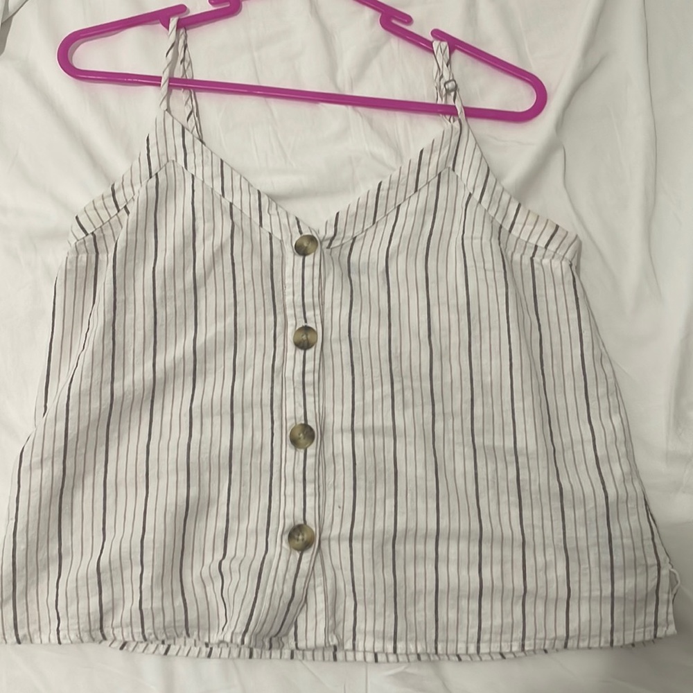 Abercombie and Fitch white linen tank